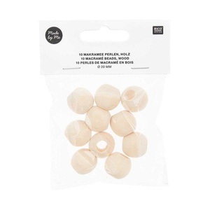 RICO Design, Perlen Perlen, Rico Design Holzperlen Makramee Nature, 10 Stück