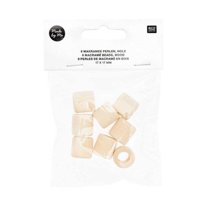 RICO Design, Perlen Perlen, Rico Design Holzperlen Makramee Nature, 8 Stück