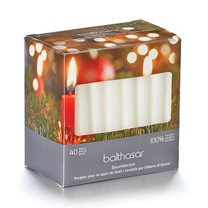 Balthasar, Balthasar Baumkerzen 12 weiss (40 Stück), Balthasar Baumkerzen weiss