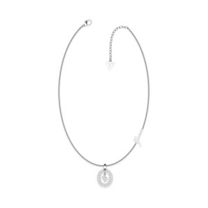 Guess, Halskette Damen Silber 40.5CM, Guess - Halskette, Re-leaf, 40.5CM, Silber