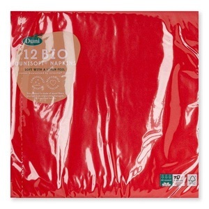 Duni, Servietten,12 Stück Servietten,12 Stück, Duni Serviette Dunisoft 40x40cm rot