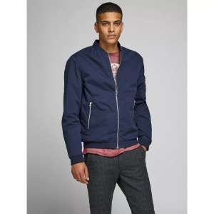 JACK & JONES, Jack & Jones Essentials zip through bomber jacket in navy