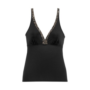 Lascana, Bikini Oberteil Damen Schwarz Bedruckt E/38, LASCANA Bügel-Tankini-Top »Adele«, mit trendigen Details