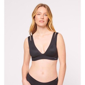 SLOGGI, Bralette Damen Black M, sloggi Bustier »ZERO Feel Flow Bralette«, ohne Bügel, Soft-BH, Double-Cut-Out-Träger