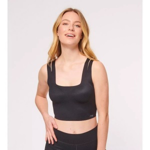 SLOGGI, Bustier Mit Träger Damen Black XS, Sloggi Bustier »ZERO Feel Flow Top«, Shirt Top, Double-Cut-Out-Träger