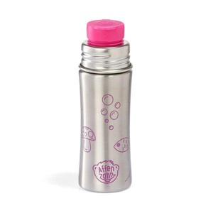 Affenzahn, Trinkflasche Eule, Trinkflasche EULE 0 33l in silber/pink
