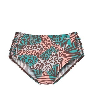 Lascana, Bikini Unterteil, Slip Damen Türkisblau 36, Venice Beach Highwaist-Bikini-Hose »Maia«, mit trendigem Druck