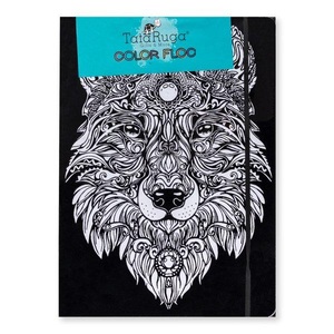 TataRuga, Mappe mit Gummiband aus Samt zum Ausmalen Mappe mit Gummiband aus Samt zum Ausmalen, Tataruga Malset Mappe Wolf A4
