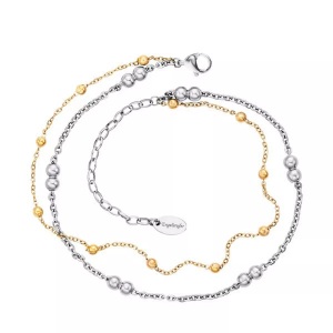 Engelsrufer, Engelsrufer Fusskette »Moonlight Twin Bicolor, ERFS-LILMOON-G«, Engelsrufer ERFS-LILMOON-G Damen Fusskette