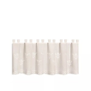 Gerster Collection, Scheibengardinen Bistro Stickerei mit Spitze, Gerster Collection - Scheibengardinen, 150X45CM, Nature