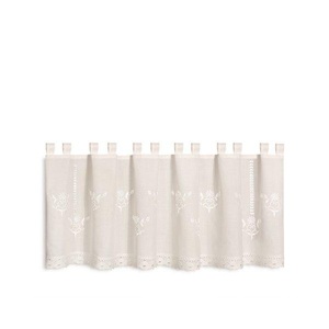 Gerster Collection, Scheibengardinen Bistro Stickerei mit Spitze, Gerster Collection - Scheibengardinen, 150X45CM, Nature