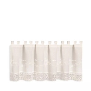 Gerster Collection, Scheibengardinen Bistro Stickerei mit Spitze, Gerster Collection - Scheibengardinen, 150X45CM, Nature