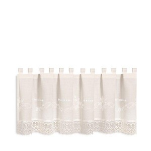 Gerster Collection, Scheibengardinen Bistro Stickerei mit Spitze, Gerster Collection - Scheibengardinen, 150X45CM, Nature