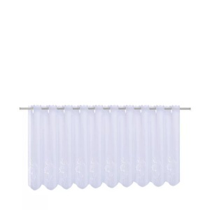 Gerster Collection, Scheibengardinen Bistro Stickerei Rose, Gerster Collection - Scheibengardinen, 150X50CM, Weiss