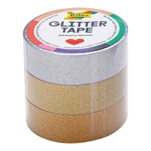 folia, folia Deko-Klebeband MIX 3er-Set in silber/hellgold/gold, Folia Glitzer Tape 3er-Set, Mehrfarbig