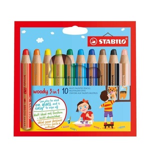 Stabilo, STABILO® Buntstifte STABILO® WOODY 3in1 10er Etui in bunt, STABILO Buntstift »3in1 Malstift 10«