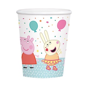 Amscan, Amscan 16 Servietten Peppa Pig 33x33cm, Amscan - 8 Becher Peppa Pig, 250ml, Multicolor