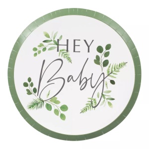 Ginger Ray, Botanischer Pappteller Hey Baby Multicolor, Ginger Ray - Botanischer Pappteller Hey Baby, Multicolor