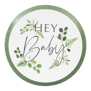 Ginger Ray, Botanischer Pappteller Hey Baby Multicolor, Ginger Ray - Botanischer Pappteller Hey Baby, Multicolor