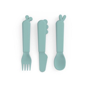 Done by Deer, Done by Deer? Besteck-Set Kiddish Deer friends Blau, Besteck-Set KIDDISH - DEER FRIENDS 3-teilig in blau