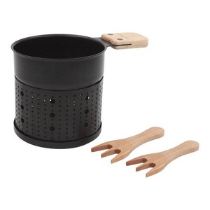 Cookut, Lumi Choco Set / für Schokoladenfondue - für 1 bis 2 Personen - Cookut schwarz en metall, Set Lumi Choco metall schwarz / für Schokoladenfondue - für 1 bis 2 Personen - Cookut schwarz en metall