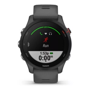 Garmin, Garmin Forerunner 255 Basic Sportuhr, GARMIN Forerunner 255 - Smartwatch (33 mm, Silikon, Schiefergrau/Schwarz)