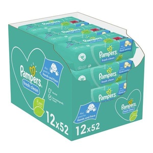 Pampers, Pampers Feuchtt?cher Fresh, Pampers - Fresh Clean Feuchttücher, 12 x 52 Pcs., Feuchte Tücher Clean, 12X52STK