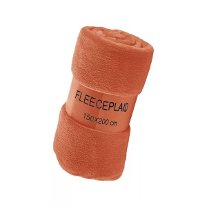 undefined, Weiche, flauschige Fleecedecken in verschiedenen Farben, Wohndecke Coral Orange Polyester 200 cm 150 cm