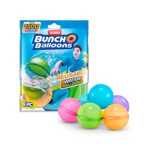 Zuru, Bunch O Balloons Wiederverwendbare Wasserballons, 6 Stück Multicolor, Bunch O Balloons - Wiederverwendbare Wasserballons, 6 Stück, Multicolor