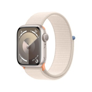 Apple, APPLE Watch Series 9 (GPS, Alu) 41 mm - Smartwatch (Stufenlos verstellbar, Textil (Carbon Neutral), Polarstern/Polarstern), Apple Smartwatch »Series 9, GPS, Aluminium-Gehäuse mit Sport Loop Armband«, Watch OS 10, 64 GB,)