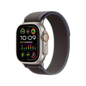 Apple, APPLE Ultra 2 (GPS + Cellular, Titan) 49 mm - Smartwatch (S/M 130-180 mm, Nylongewebe (Carbon Neutral), Titan Natur/Blau/Schwarz), Watch Ultra 2, Titanium, 49mm, Cellular