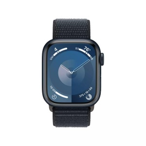 Apple, APPLE Watch Series 9 (GPS + Cellular, Alu) 41 mm - Smartwatch (Stufenlos verstellbar, Textil (Carbon Neutral), Mitternacht/Mitternacht), Apple Smartwatch »Series 9, GPS, Aluminium-Gehäuse mit Sport Loop Armband«, Watch OS 10, 64 GB,)
