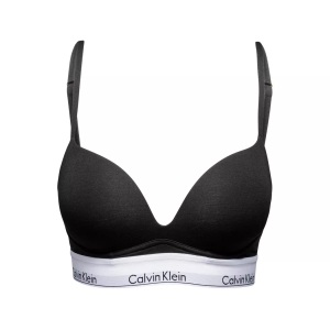 Calvin Klein, Triangle-bh, Wattiert Damen Black A/85, Calvin Klein Underwear Push-up-BH »PLUNGE PUSH UP«, mit Logobund