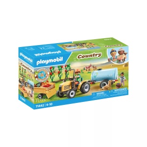 PLAYMOBIL, 71442 Traktor mit Anhänger Multicolor, Playmobil® Spielbausteine »Country Traktor mit Anhänger und Wassertank 71442«, (117 St.)