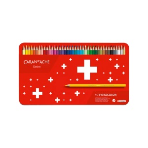 Caran d'ache, Caran d´Ache Wasservermalbare Farbstifte 40 Stück, Caran d'Ache Swisscolor Farbstifte wasservermalbare
