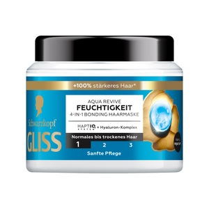 Gliss Kur, 4-in-1 Bonding Haarmaske Aqua Revive Feuchtigkeit Damen 400ml, Gliss Kur - Aqua Revive 4-in-1 Haarmaske, 400 ml