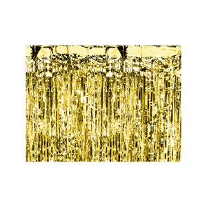 PartyDeco, Partydeco Partyaccessoire Vorhang 90 x 250 cm, Gold, Partydeco Partyaccessoire Vorhang 90 x 250 cm, Gold
