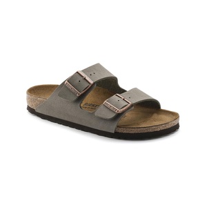 Birkenstock, Birkenstock Pantolette »ARIZONA BF«, Birkenstock Arizona Birko-Flor Nubuck - Sandalen Stone 46 - Regular fit