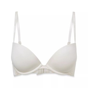 Calvin Klein Underwear, Calvin Klein Underwear Push-up-BH »PUSH UP PLUNGE«, mit Logo-Print auf den Trägern, Calvin Klein - Bh, für Damen, Weiss, Größe 80/A