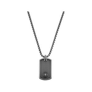 S. Oliver, Halskette Damen Black 55.5CM, s.Oliver Kette mit Anhänger »Dog Tag / Polarstern, 2036846«