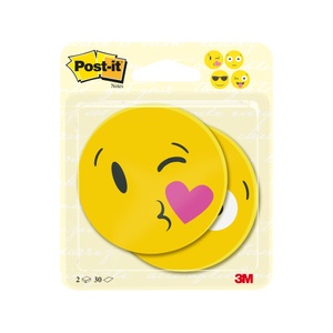 POST-IT, POST-IT Notes Gesicht 70x70mm BC-2030-EMO-EU gelb 2x30 Blatt, 3M Post-it Die-Cut Emoij, 70mm x 70mm, gelb, BC-2030-EMO-EU, (2 x 30 Blatt)