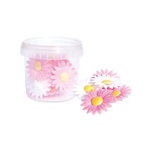 ScrapCooking, ScrapCooking Zuckerdekore, 18er Set Zuckerdekor Margeriten aus Esspapier weiss/rosa