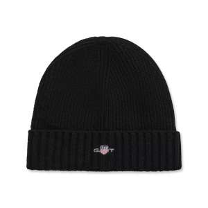 Gant, Mütze Herren Noir ONE SIZE, Gant Beanie »UNISEX. SHIELD WOOL BEANIE«