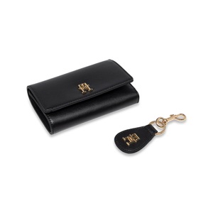 Tommy Hilfiger, Tommy Hilfiger Geldbörse »GP MED FLAP WALLET W KEYFOB«, (Set, Börse+Anhänger), mit goldfarbenenen Details und TH-Emblem vorne, Tommy Hilfiger Geldbörse »GP MED FLAP WALLET W KEYFOB«, (Set, Börse+Anhänger), mit goldfarbenenen Details und TH-Emblem vorne