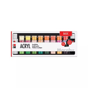 Marabu, MARABU - Acrylfarbe Set Basic, 32 x 3.5 ml, 2 x 59 ml, Marabu Acrylfarbe Set Basic, 32 x 3.5 ml, 2 x 59 ml