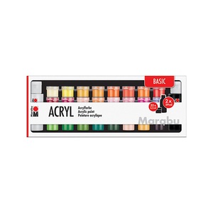 Marabu, MARABU - Acrylfarbe Set Basic, 32 x 3.5 ml, 2 x 59 ml, Marabu Acrylfarbe Set Basic, 32 x 3.5 ml, 2 x 59 ml