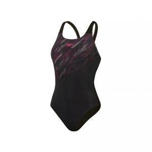 SPEEDO, Hyperboom Placement Muscleback Damen Badeanzug, Speedo - Badeanzug, für Damen, Black, Größe 38