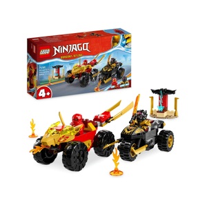 LEGO, 71789 Ninjago Verfolgungsjagd mit Kais Flitzer und Ras'' Motorrad, Konstruktionsspielzeug, LEGO® Spielbausteine »Ninjago Verfolgungsjagd«, (103 St.)