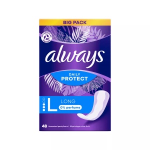 Always, Always Slipeinlagen Daily Protect Long ohne Duft Big Pack (48 Stk), Always Daily Protect Slipeinlagen