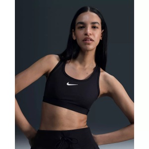 NIKE, Nike Swoosh Medium Sport-BH Damen - Schwarz, Nike SWOOSH BH Damen